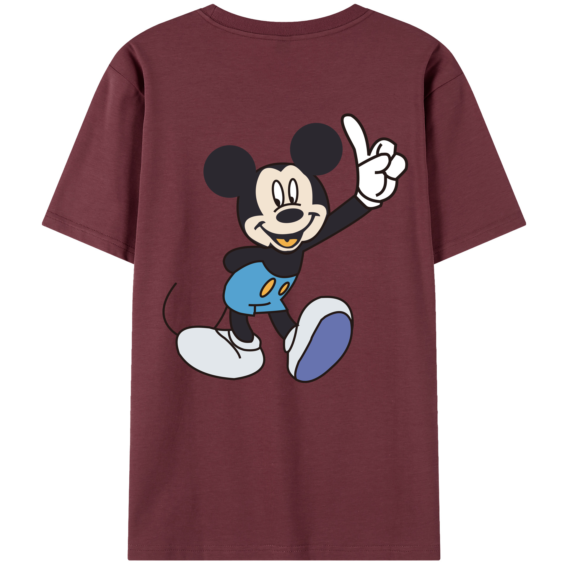 （画像用） ミッキーマウス Mickey Mouse 綿100％半袖Tシャツ（背面プリント）